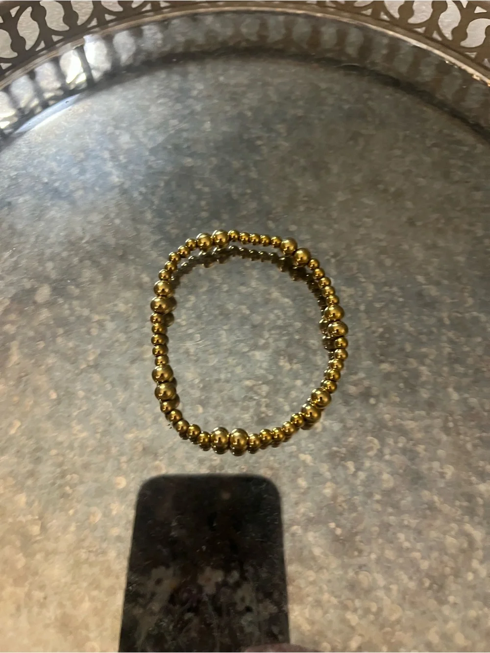 Gold Filled Beaded Stretch Bracelet Set - Women's Jewelry